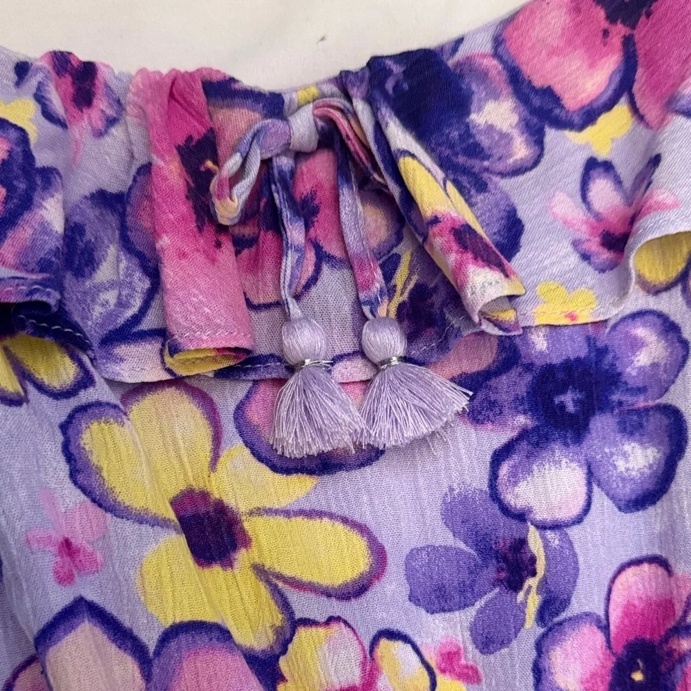 Justice Purple and Pink Floral Kids Romper